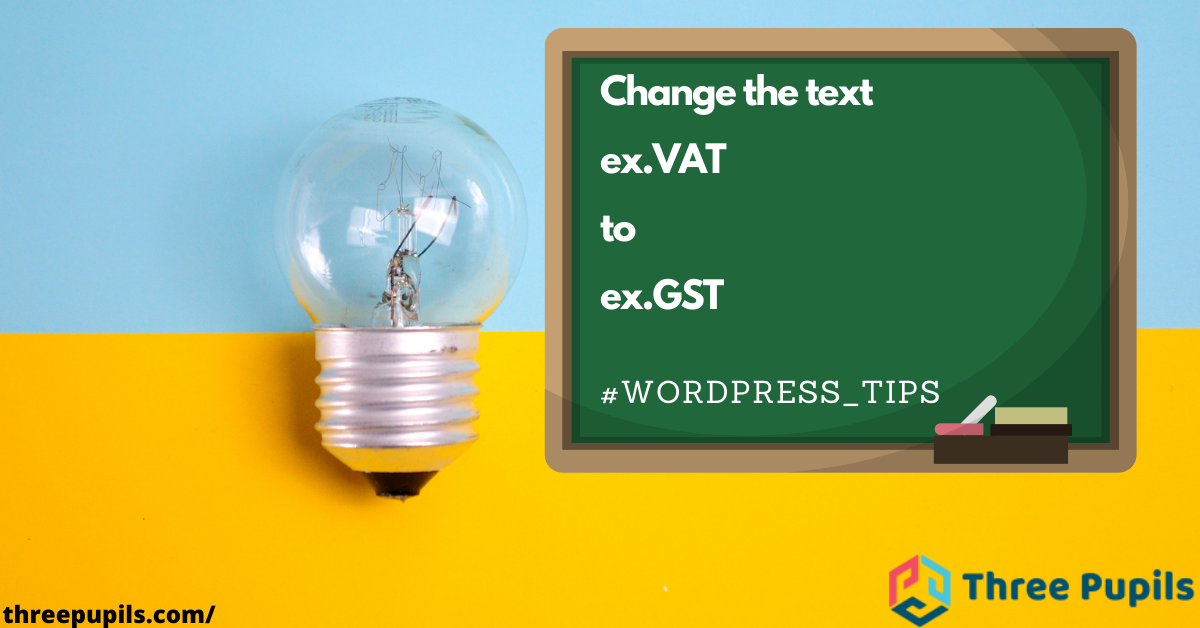 Change the text ex.VAT to ex.GST